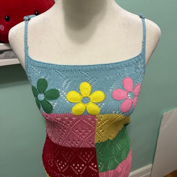 dELiA*s x Dolls Kill Daisy Dreams Crochet Patchwork Maxi Dress Y2K Small - Picture 9 of 9